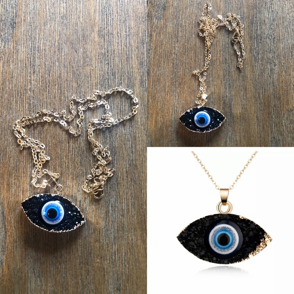 Druzy Evil Eye Necklace